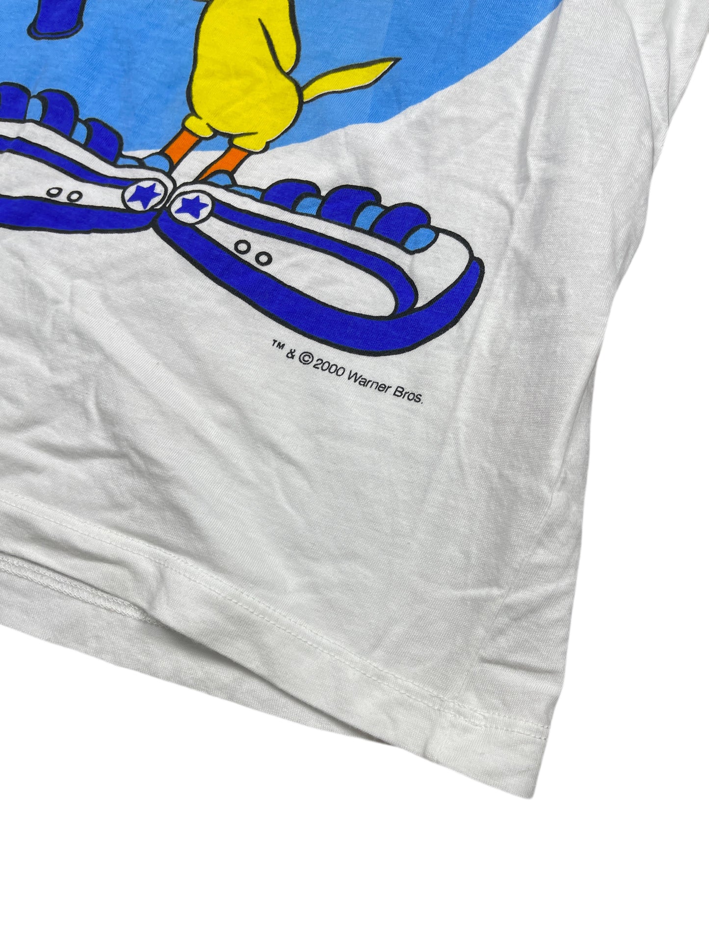 Vintage Looney Tunes 1999 Tweety Warner Bros Short Sleeve Top White Blue - S