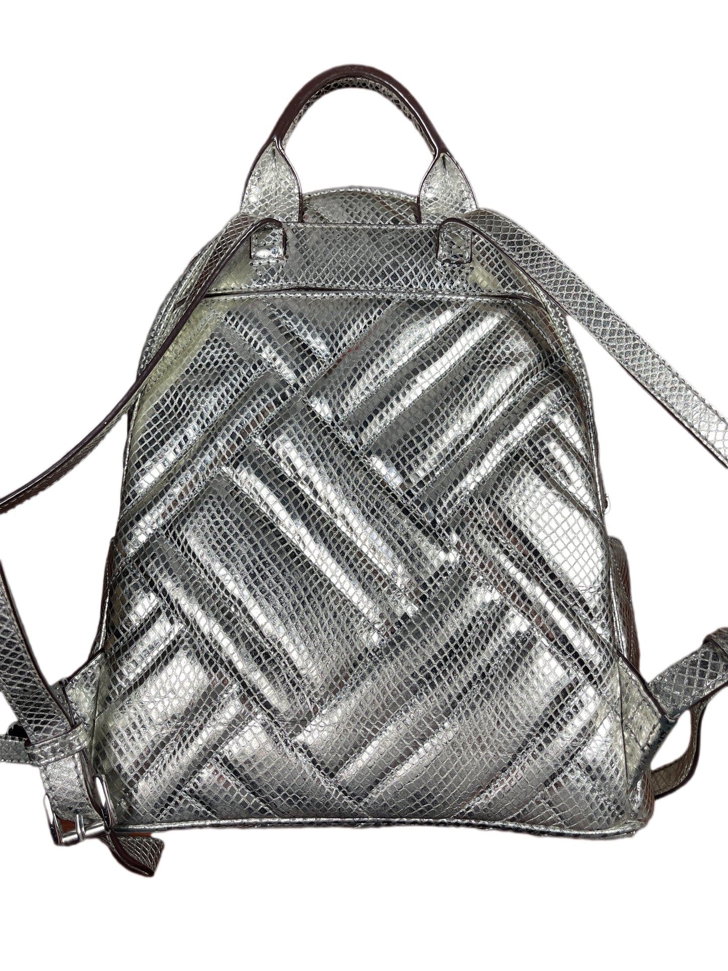 Michael Kors Leather Backpack Silver