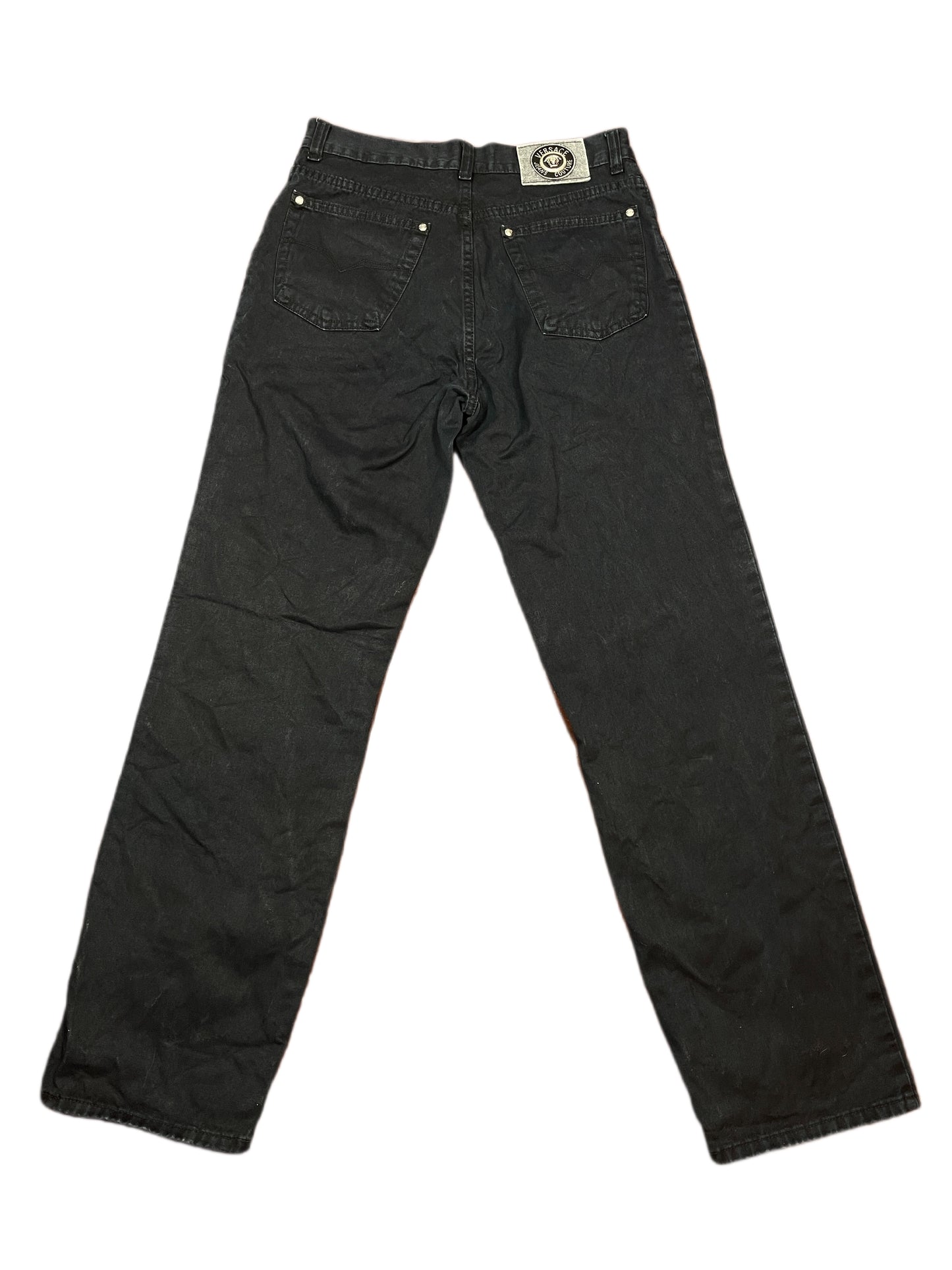 Vintage Versace Jeans Denim Pants Straight Cut Black - M