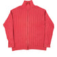 Y2k Burberry Zip Knitted Sweatshirt Red - XXL