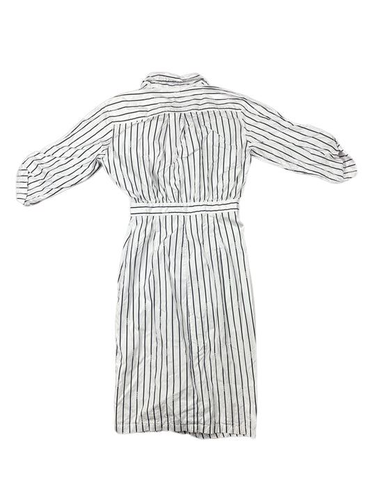 Pinko Short Sleeve Dress Striped White Black - S