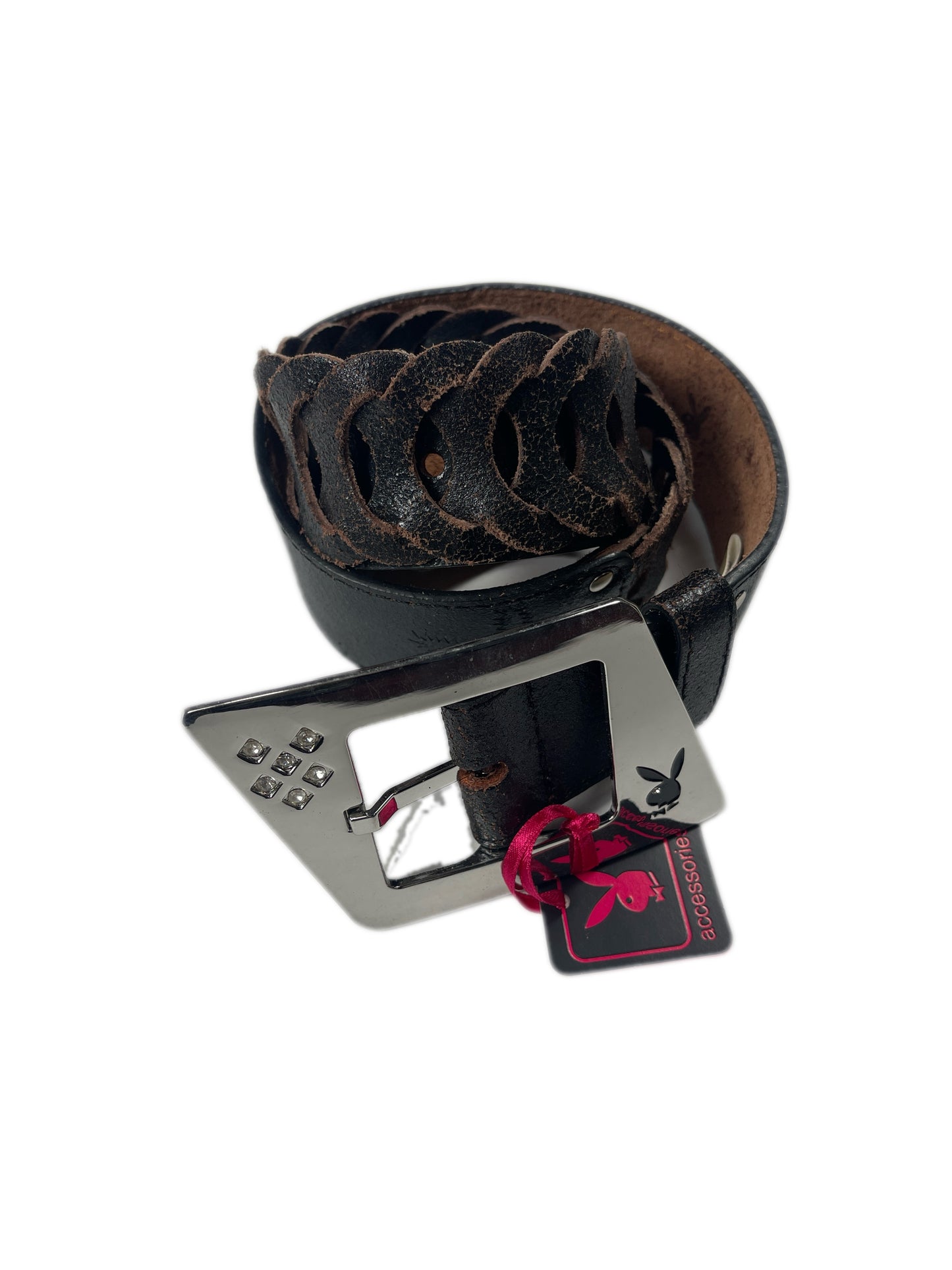 Y2k Playboy Leather Belt Black 2004