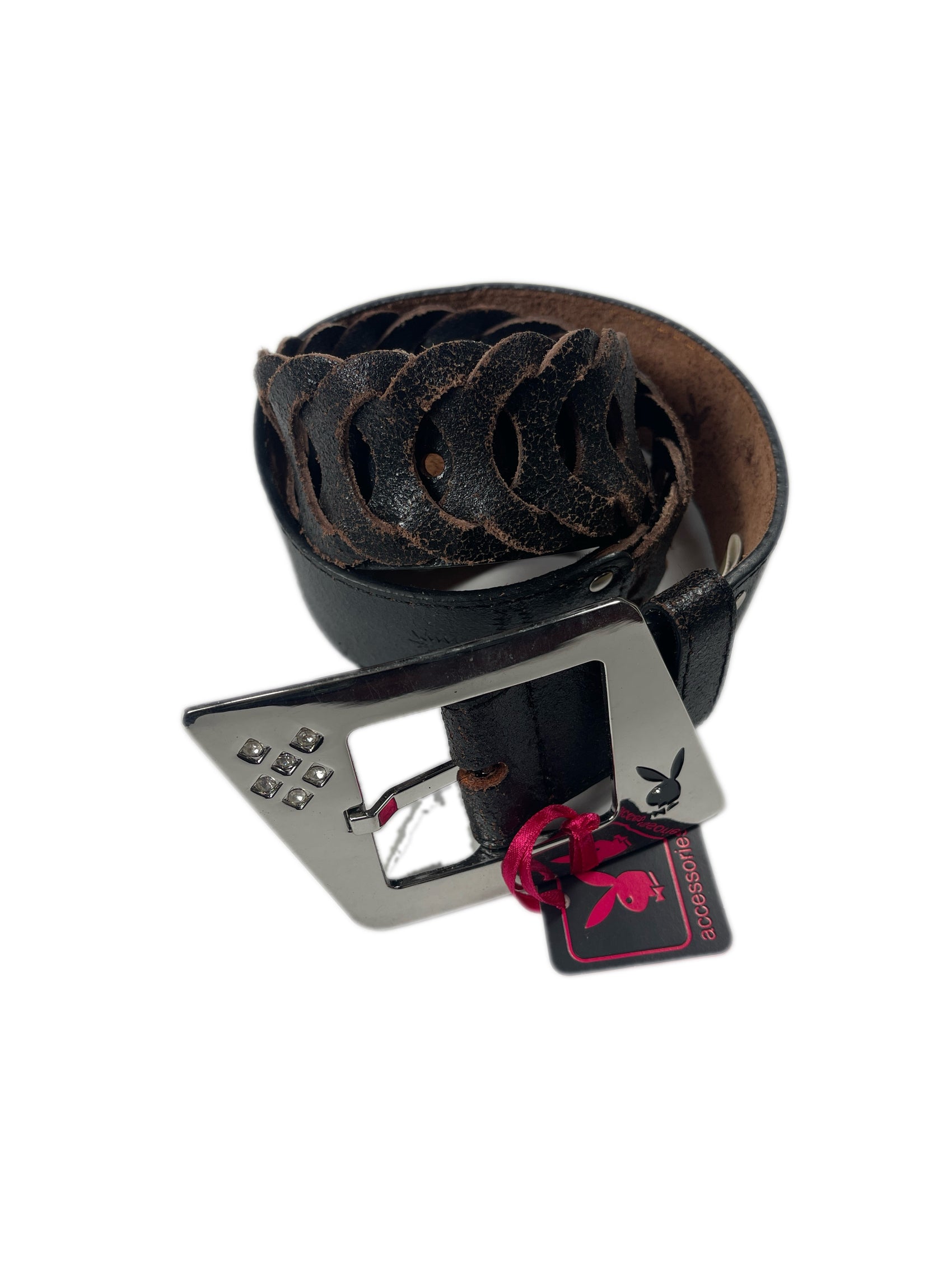 Y2k Playboy Leather Belt Black 2004