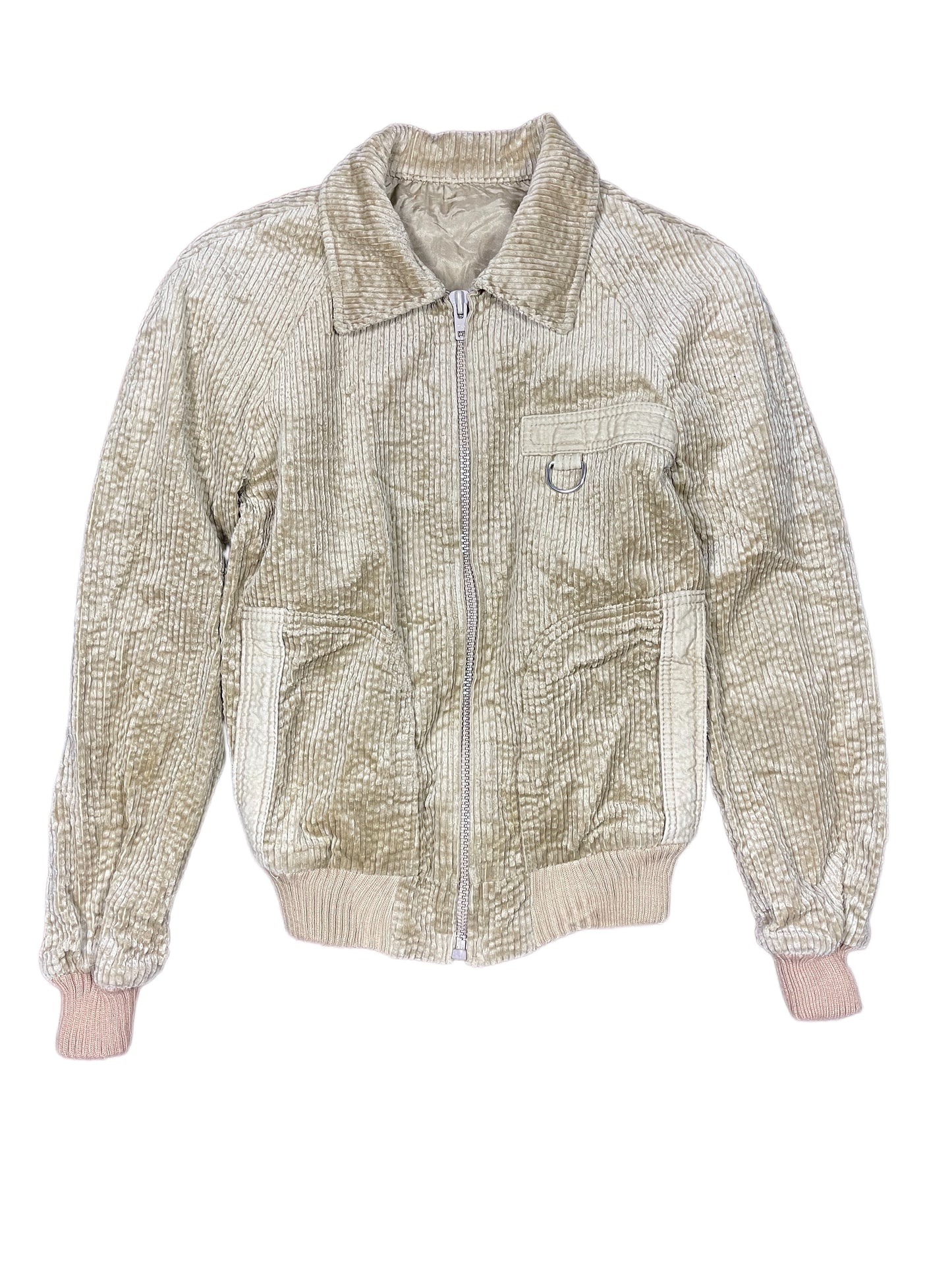 Y2k Corduroy Jacket Beige - L