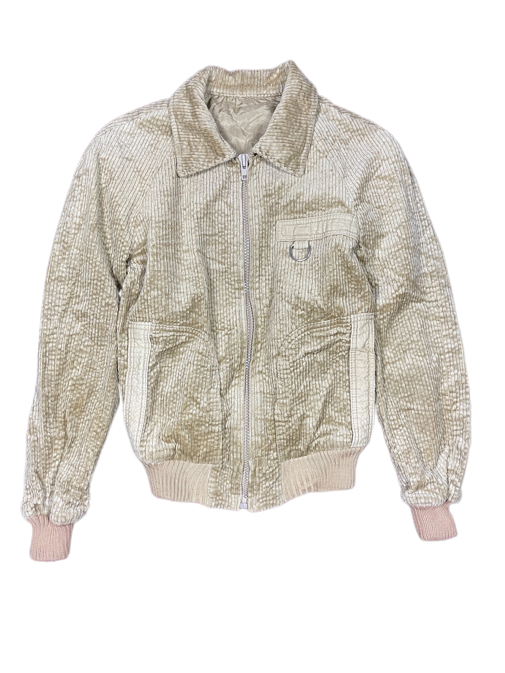 Y2k Corduroy Jacket Beige - L