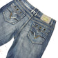 Y2k Miss Chic Low Waist Bootcut Denim Pants Blue - M