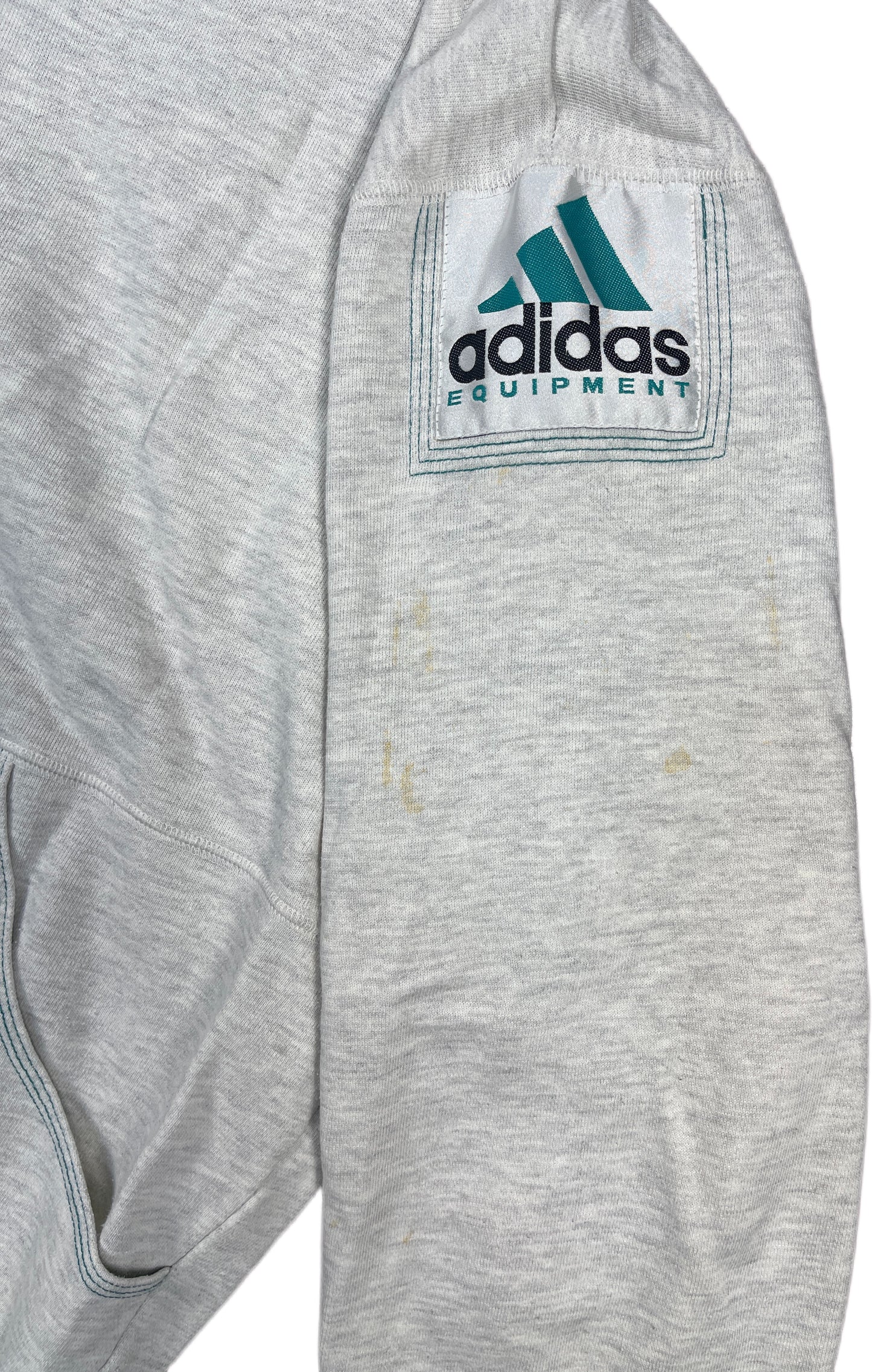 Vintage Adidas Zip Sweatshirt Grey Cotton Blend M
