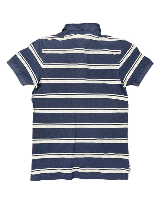 Tommy Hilfiger Polo Shirt Striped Navy White - XS