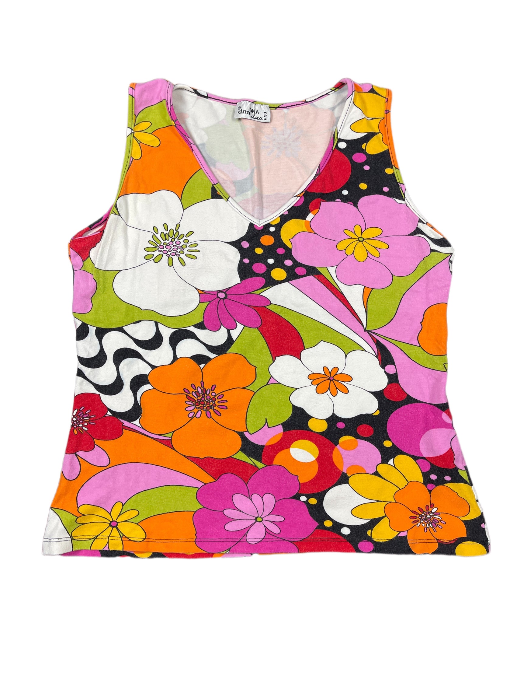 Vintage DNA Sleeveless Top Multicolor XL