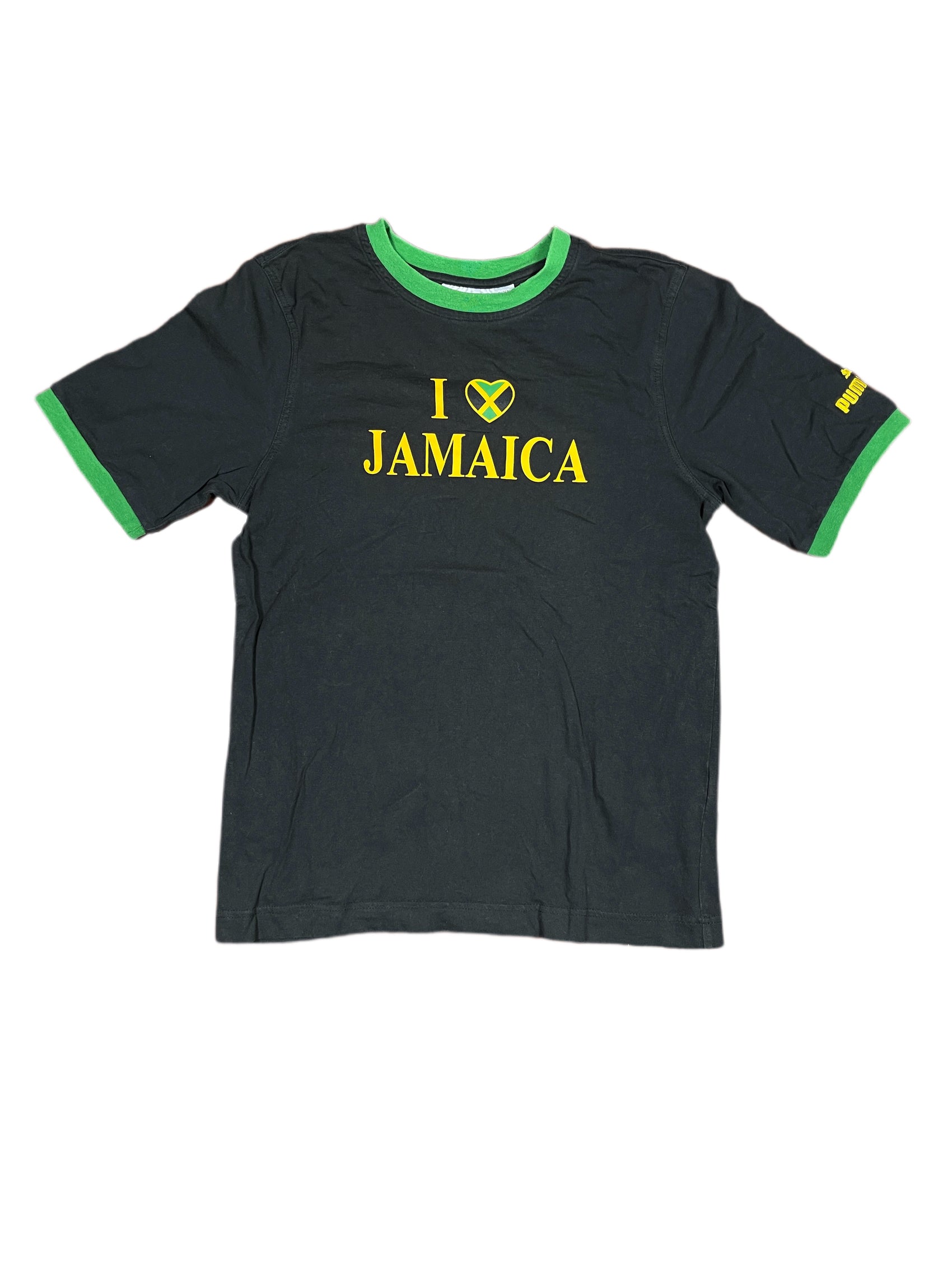 Vintage Puma 2000s Jamaica T-Shirt Black Green - S