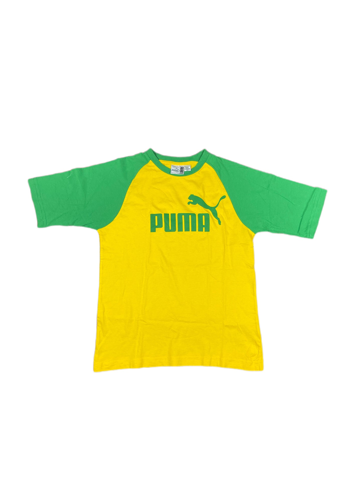 Y2k Puma T-Shirt Yellow Green - XL
