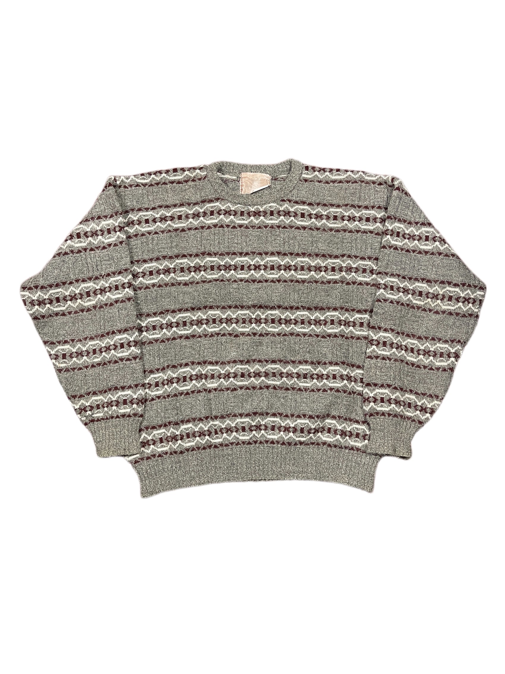 Vintage Knitted Sweatshirt Gray Multicolor - XL