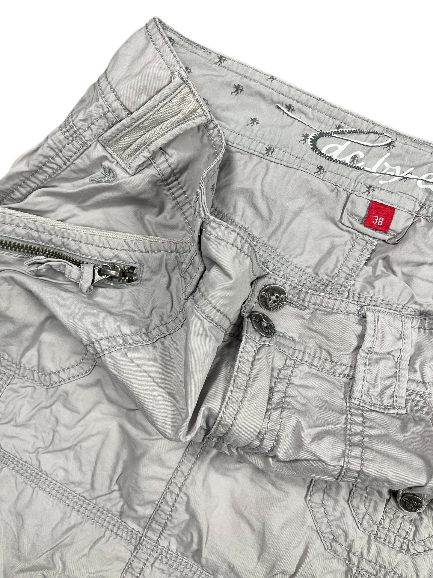 Y2k Esprit Low Waist Skirt Gray - M