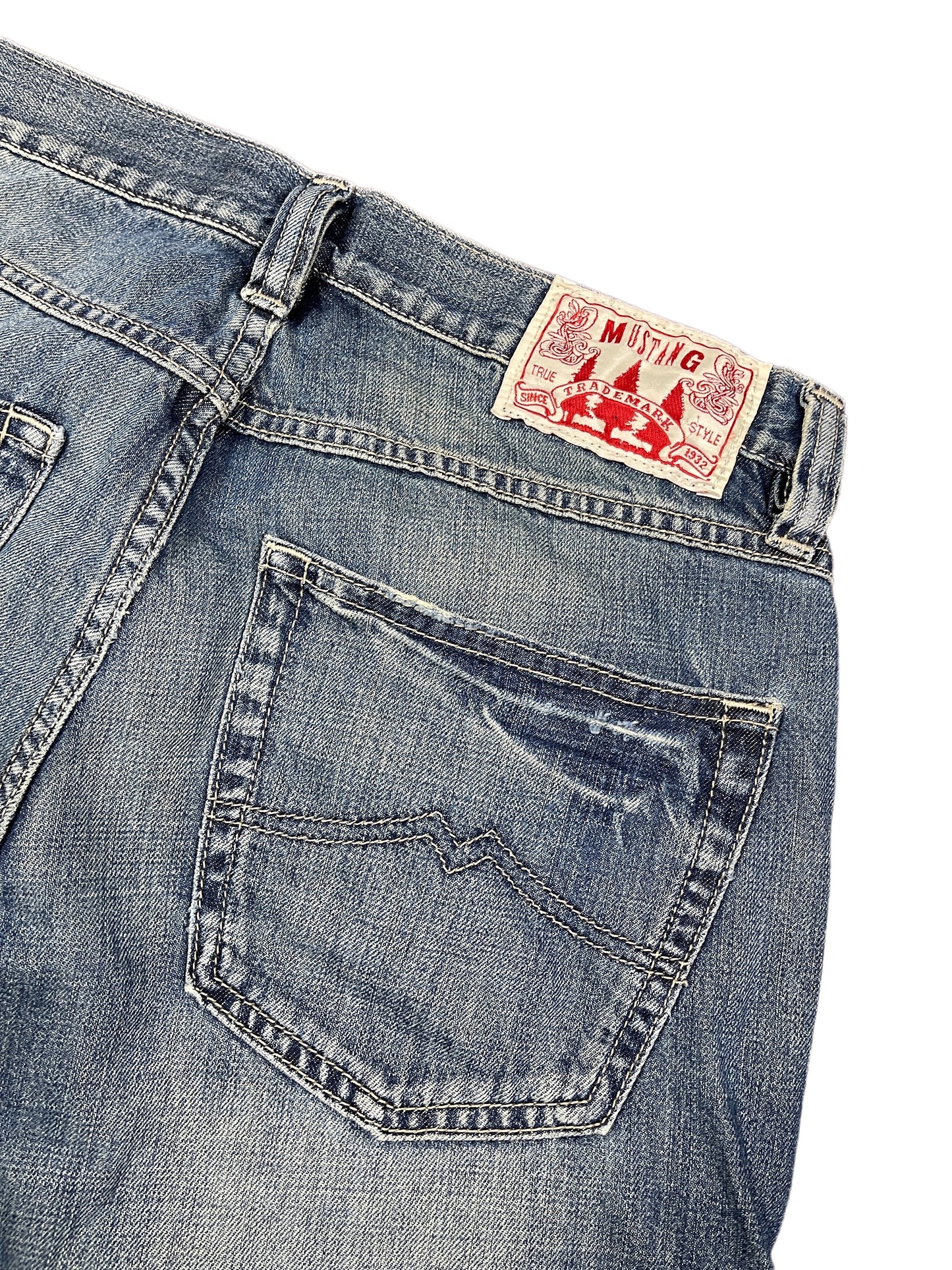 Y2k Mustang Low Waist Bootcut Denim Pants Blue - M