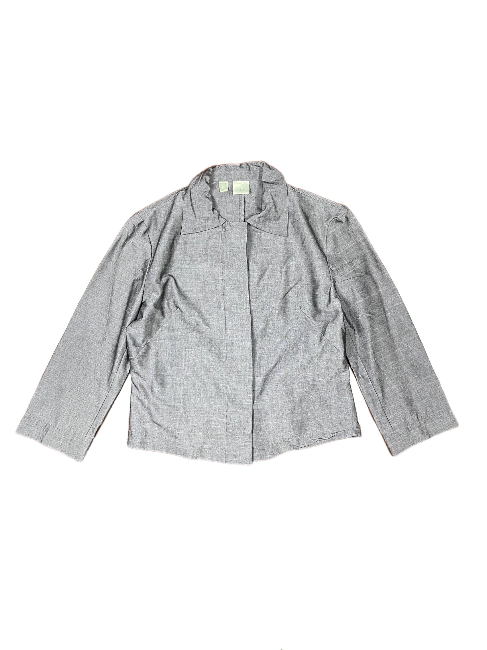 Mango Thin Blazer Metallic Gray SIlver - M