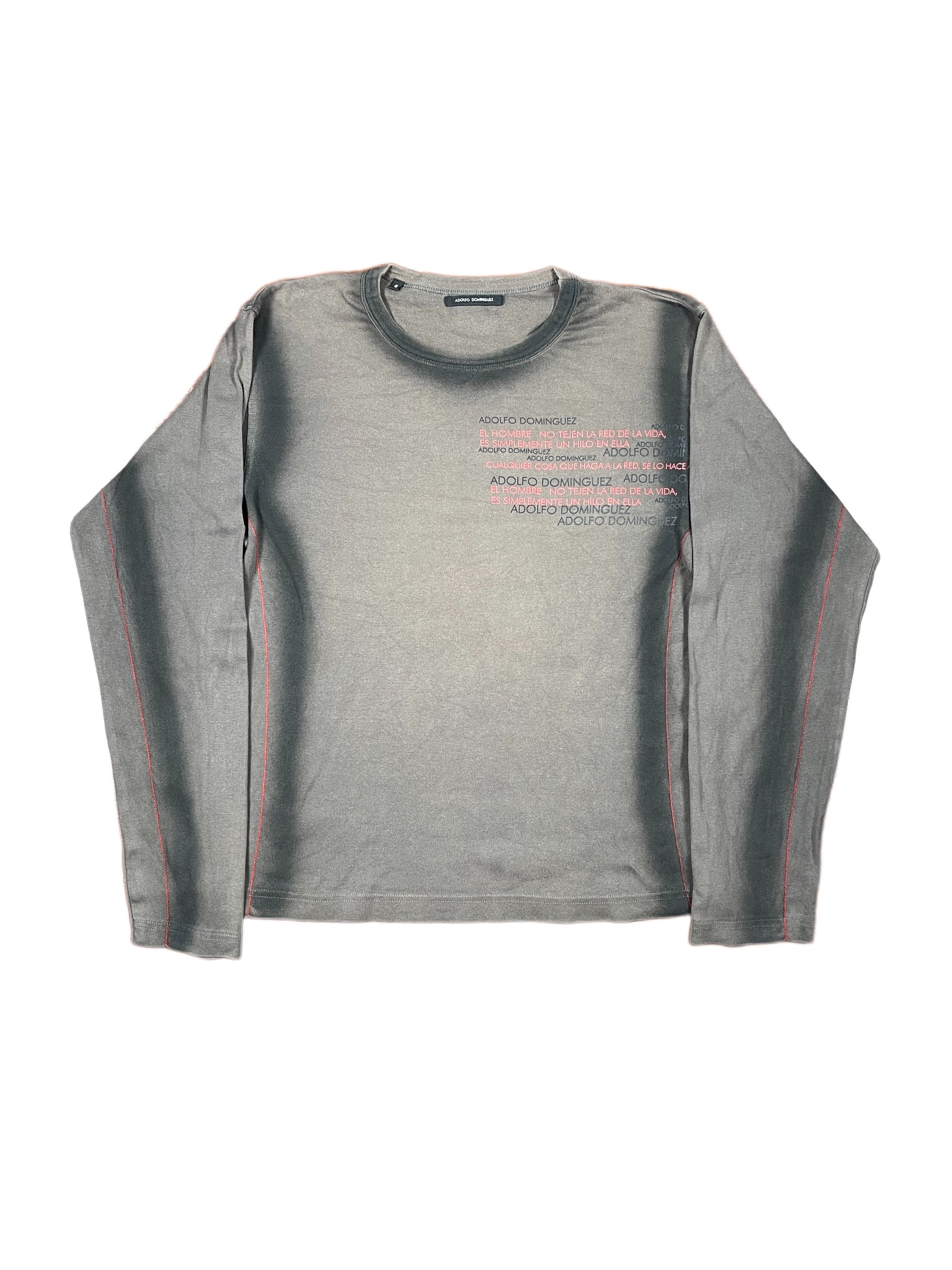 Y2k Adolfo Dominguez Longsleeve Brown Black - L