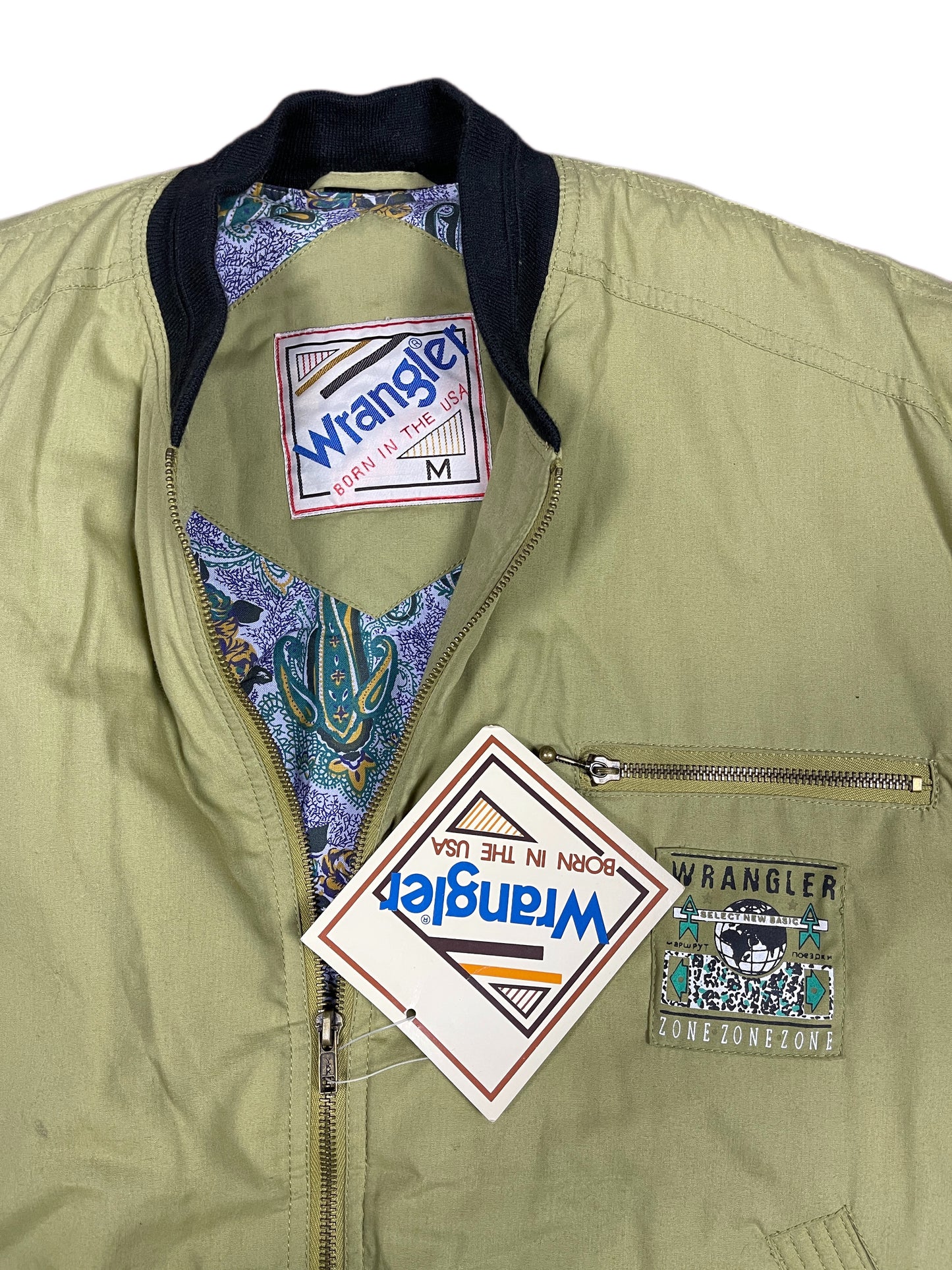 Vintage Wrangler 80s Bomber Jacket Khaki - M