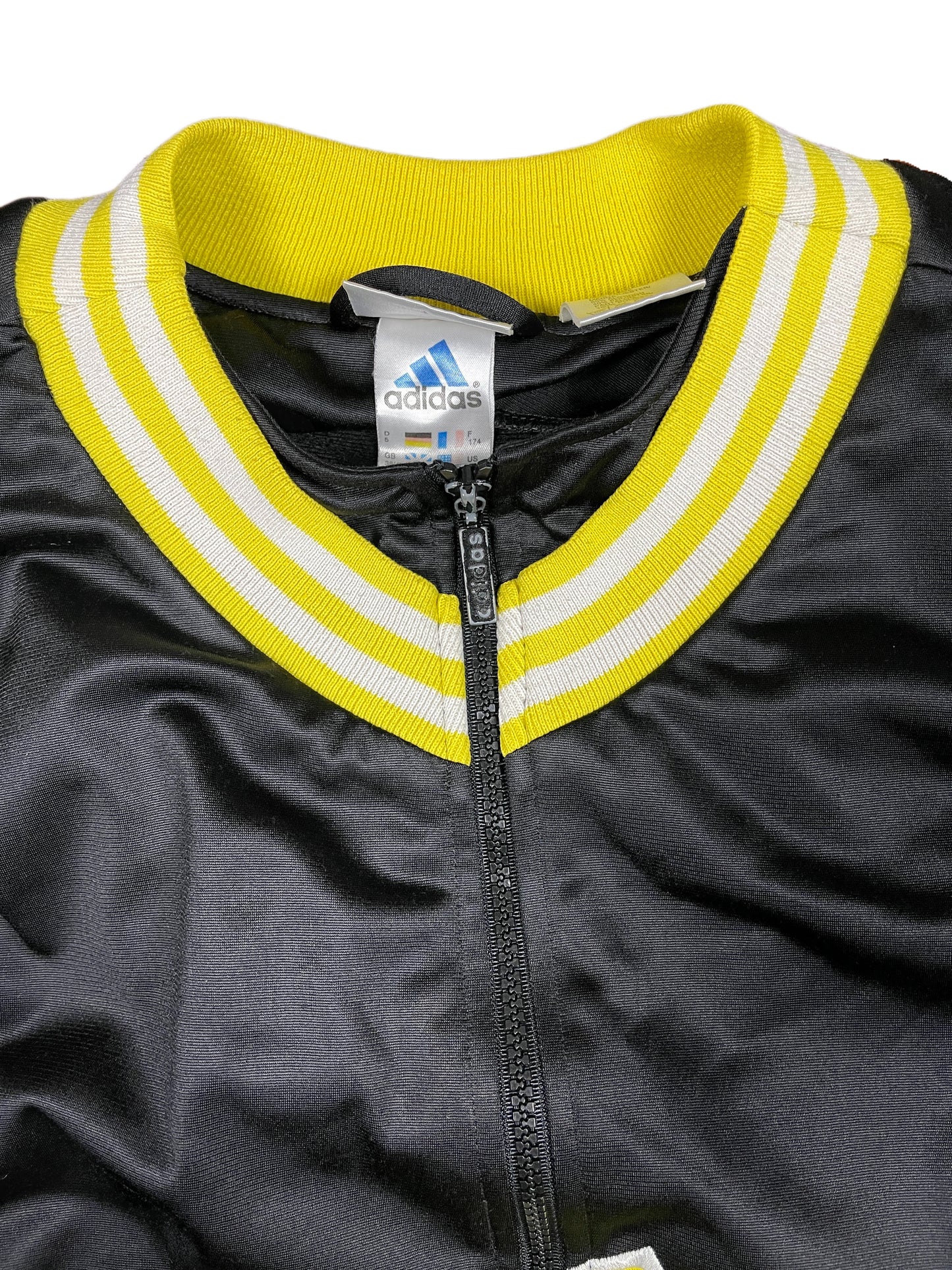 Vintage Adidas 2000s Sport Jacket Vest Gray Black Yellow - M