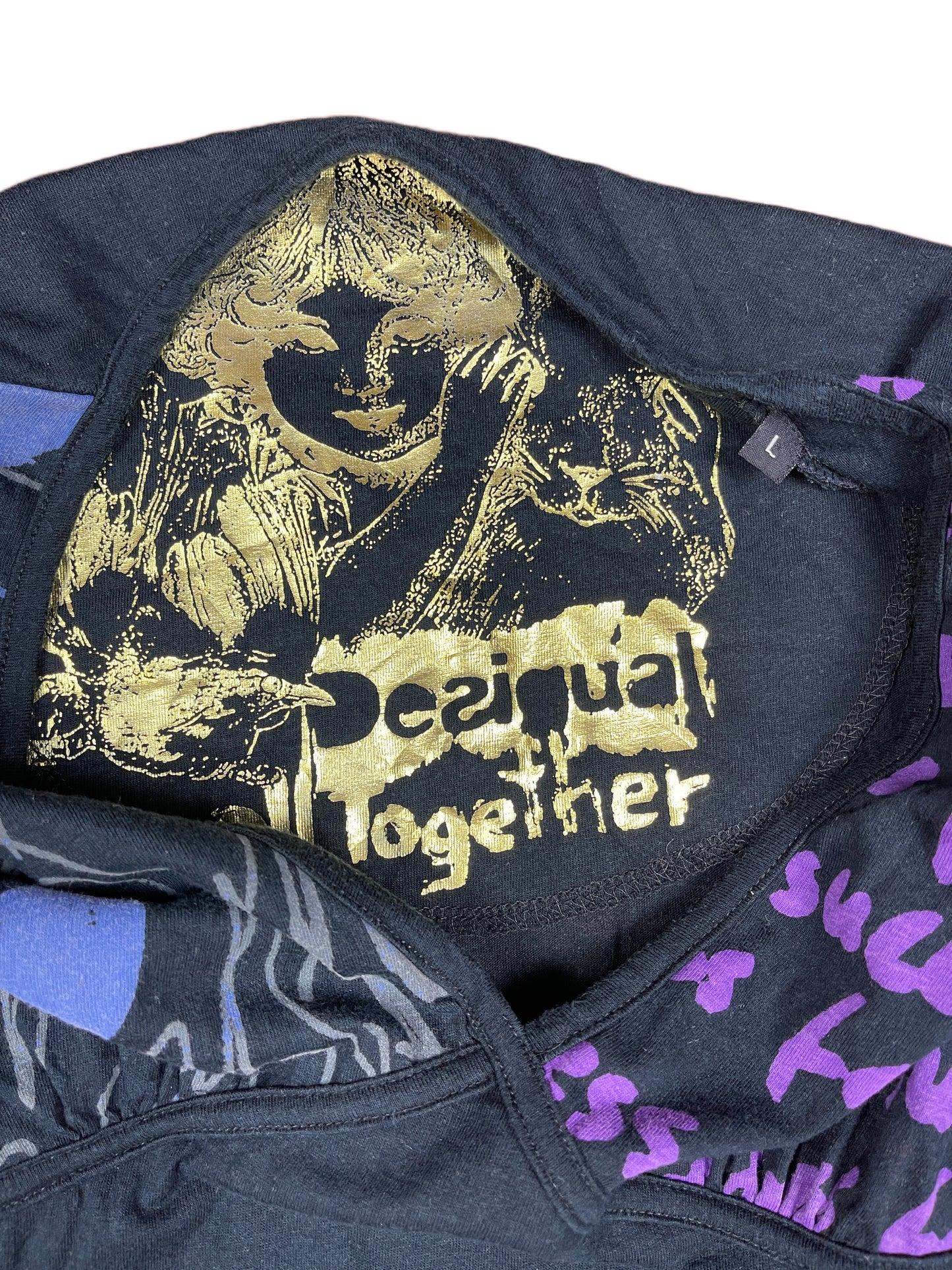 Y2k Desigual Long Sleeve Dress Black - L