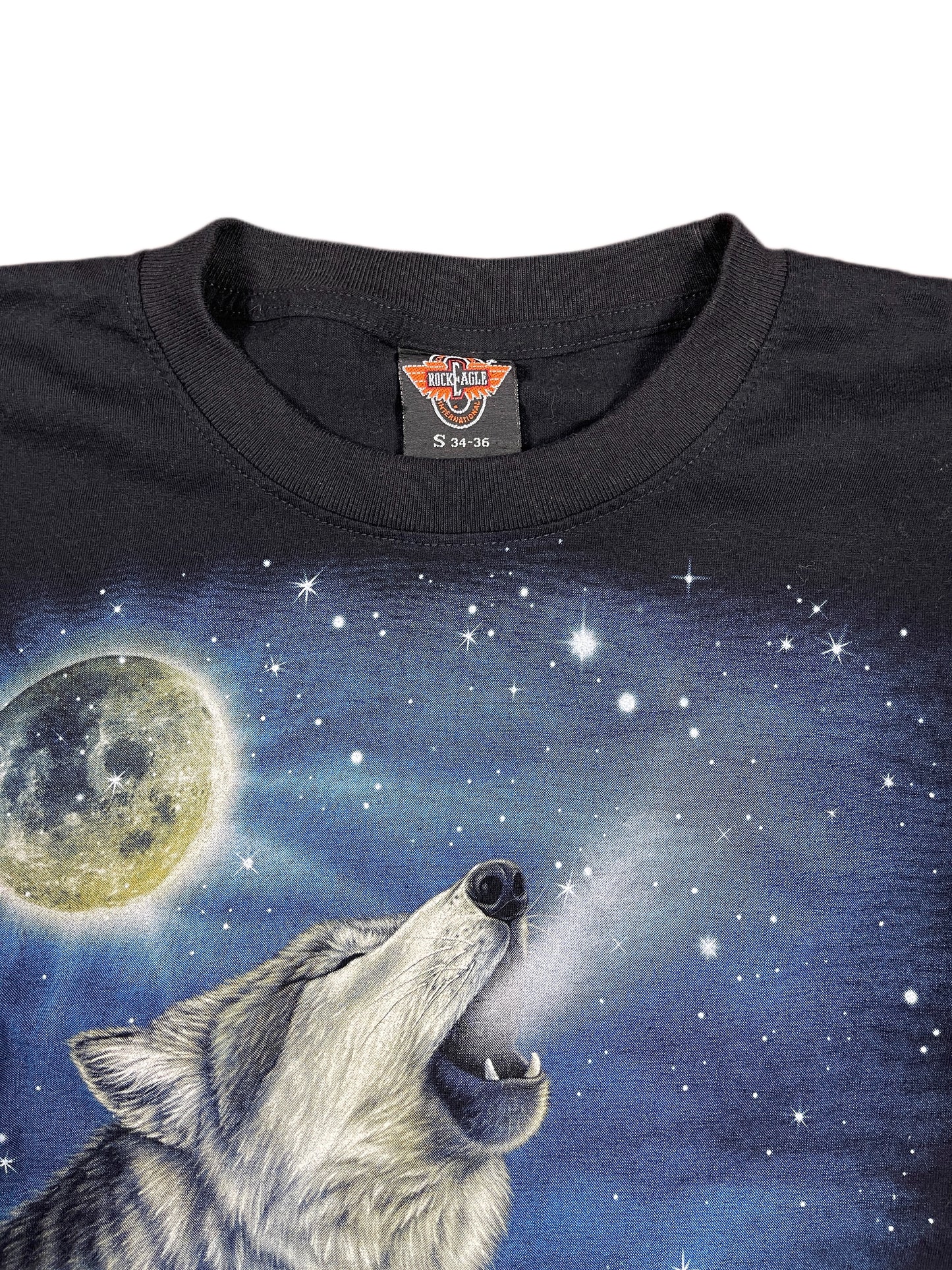 Vintage Rock Eagle Singlestitch Wolf T-Shirt Black - S