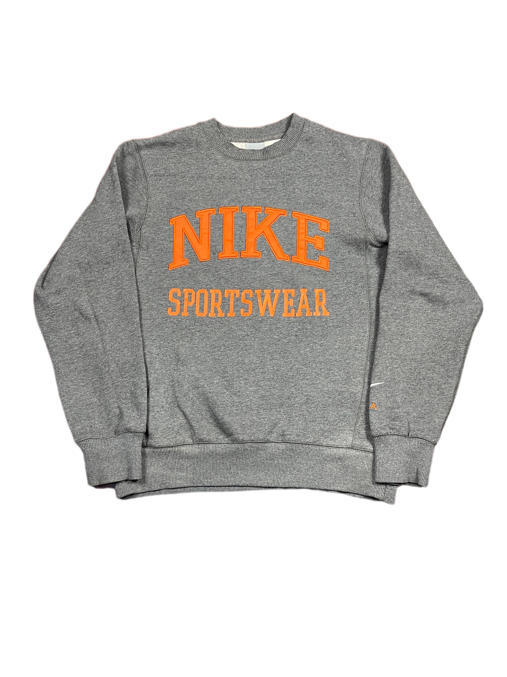 Vintage 2000s Nike Sweatshirt Spellout Gray S