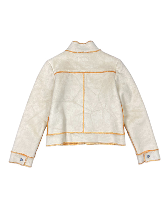 Y2k Roxy Fluffy Jacket Beige Orange - S