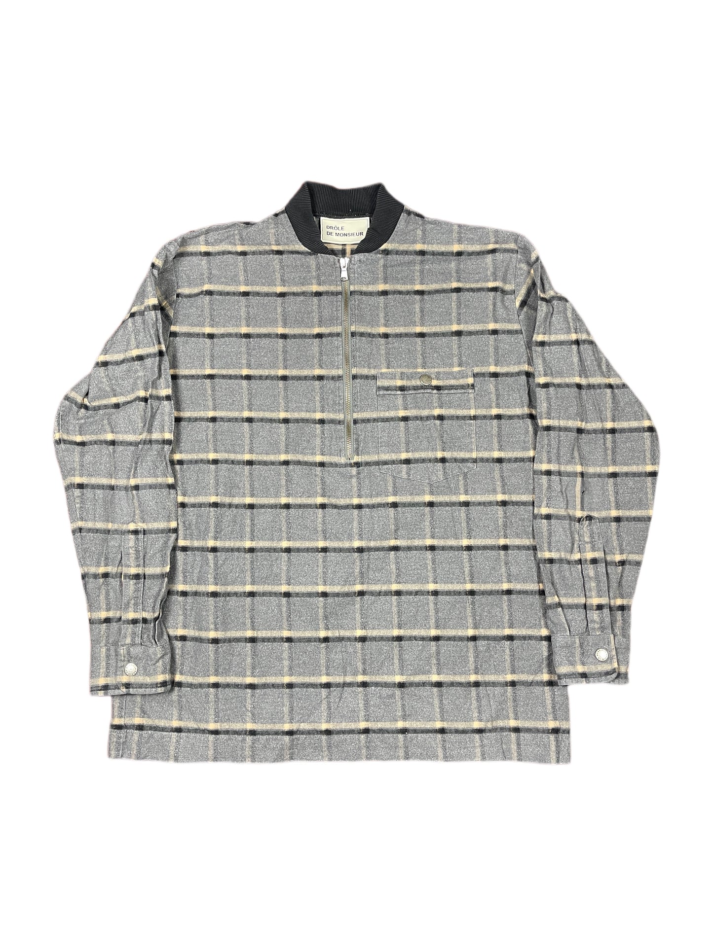 Drole De Monsieur Thin Half Zip Jacket Gray - M
