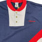 Vintage 80s Adidas Button Sweatshirt Navy Gray - M/L