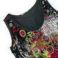 Y2k Christian Lay SLeeveless Dress Black Multicolor - M