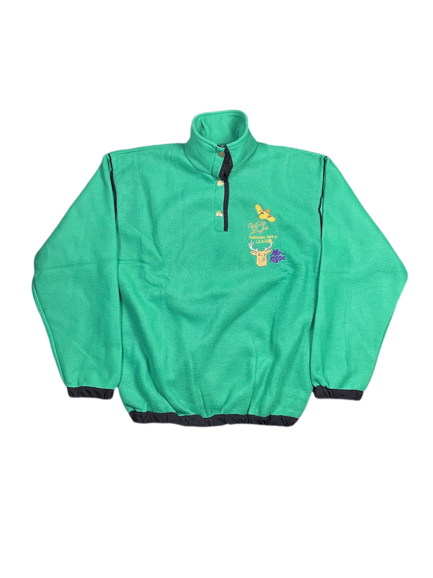 VIntage Kappa Olimpic Games Seoul and Roma 1987-1988 Deadstock Fleece Zip Sweatshirt Green - L