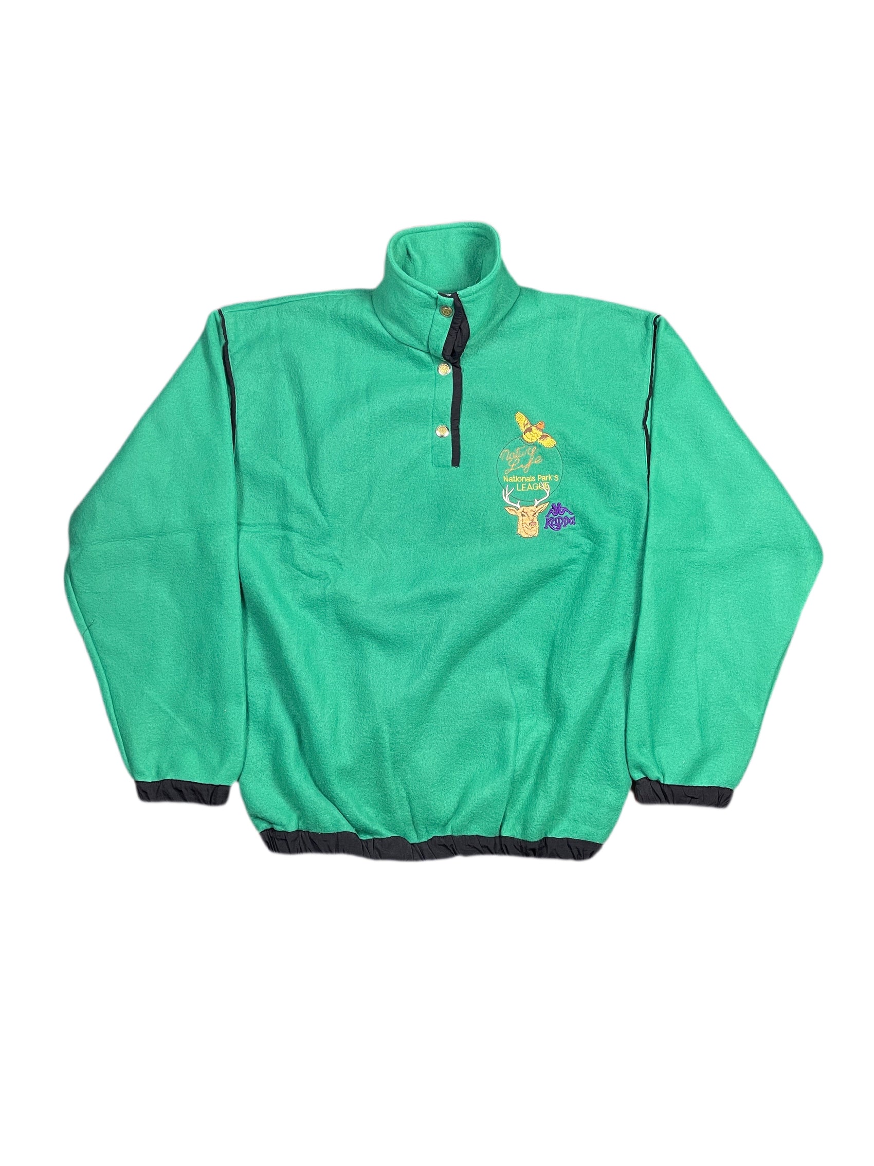 VIntage Kappa Olimpic Games Seoul and Roma 1987-1988 Deadstock Fleece Zip Sweatshirt Green - L