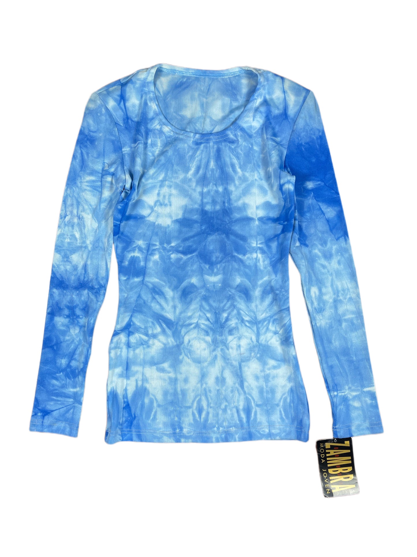 Y2k Zambra Long Sleeve Top Blue White - M