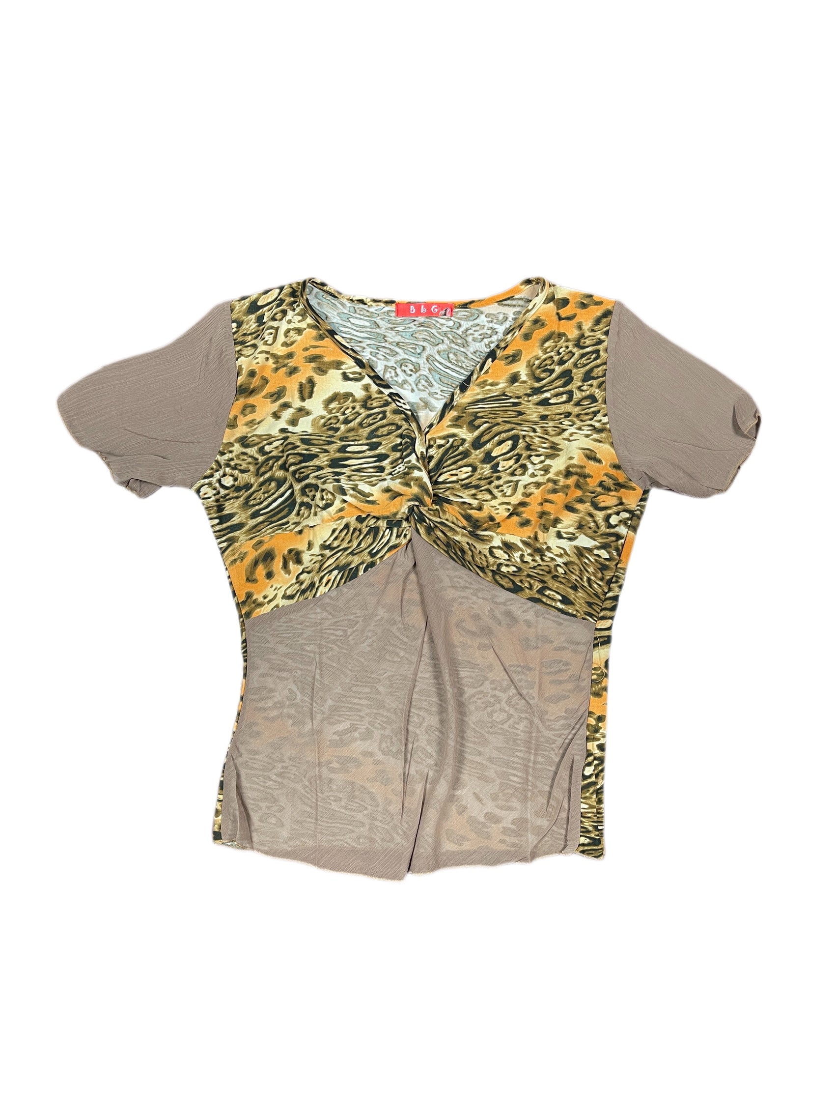 Y2k BbG Short Sleeve Top Brown - L