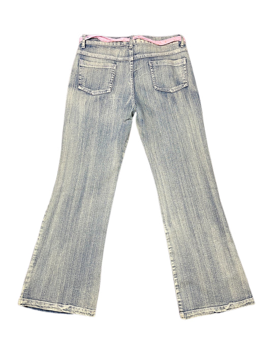 Y2k Moda Europa Denim Pants Blue Pink - XS