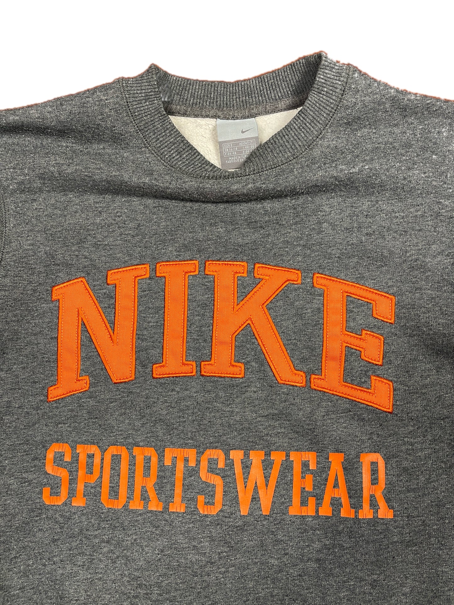 Vintage 2000s Nike Sweatshirt Spellout Gray S