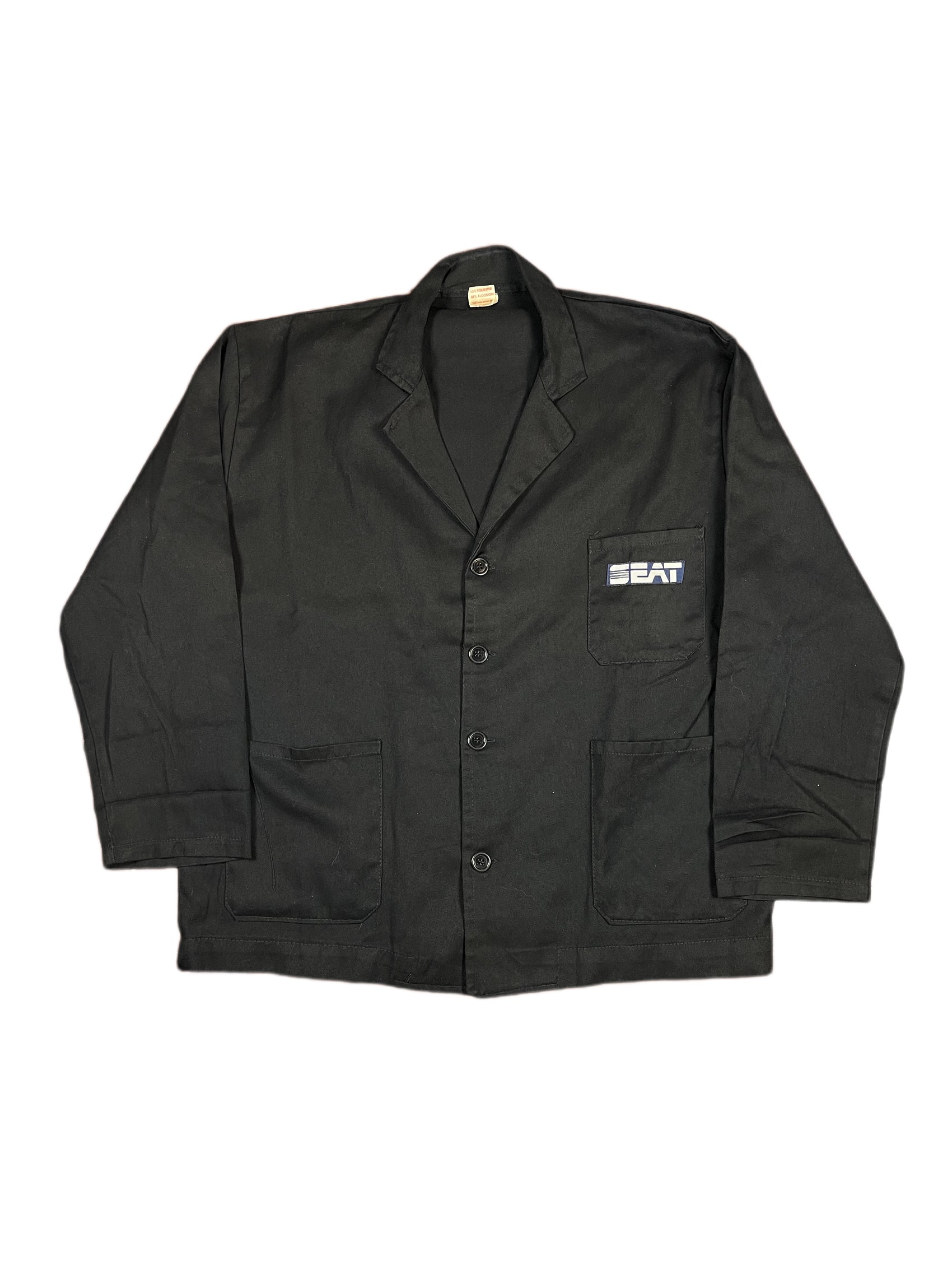 Vintage Seat Workwear Heavy Long Sleeve Shirt Black - XL