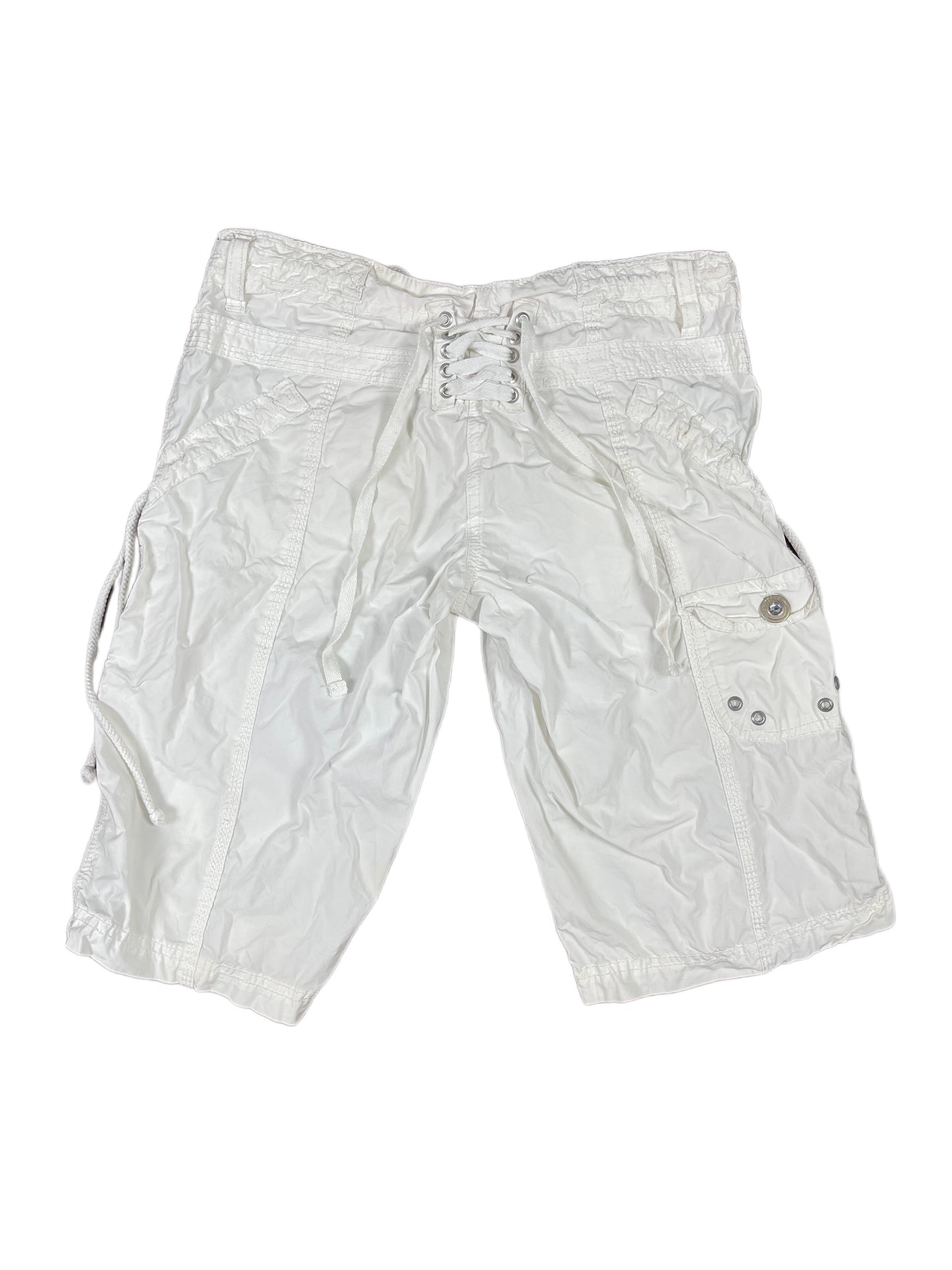 Y2k Terranova Low Waist Cargo Shorts White - XS
