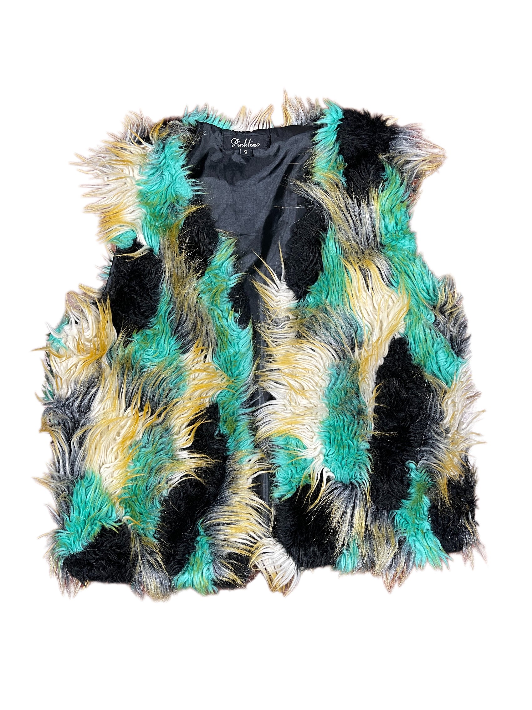 Pinkline Fake Fur Vest Multicolor - S
