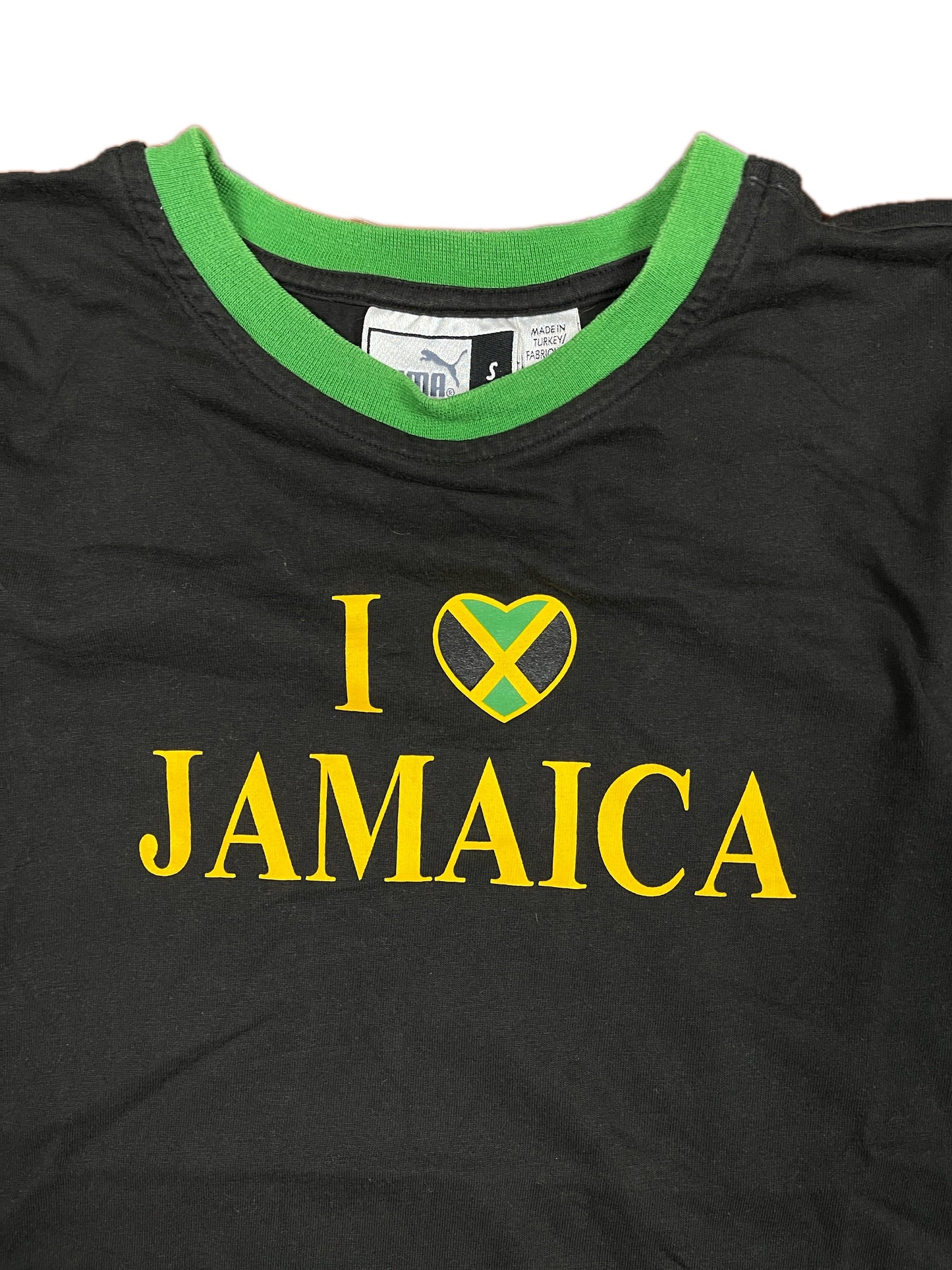 Vintage Puma 2000s Jamaica T-Shirt Black Green - S