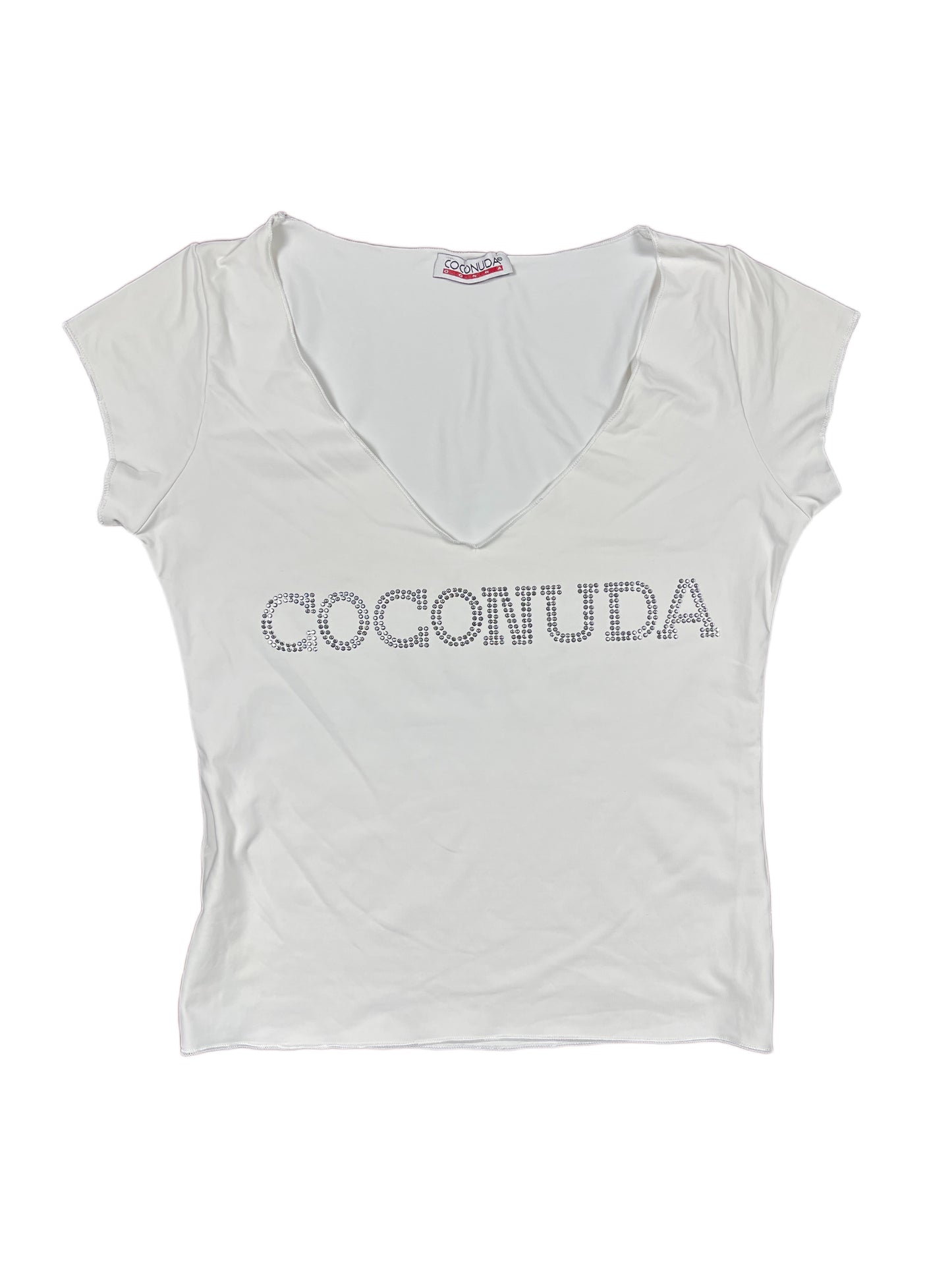 Y2k Coconuda Short Sleeve Top White - L