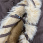Y2k Fake Fur Jacket Brown Beige - L