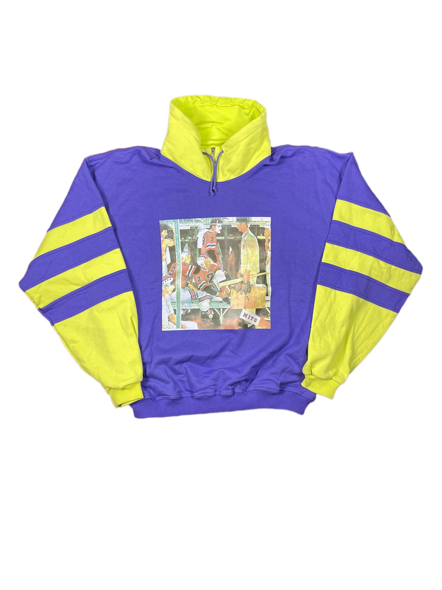 Vintage Mito Sweatshirt Green Purple - L/XL