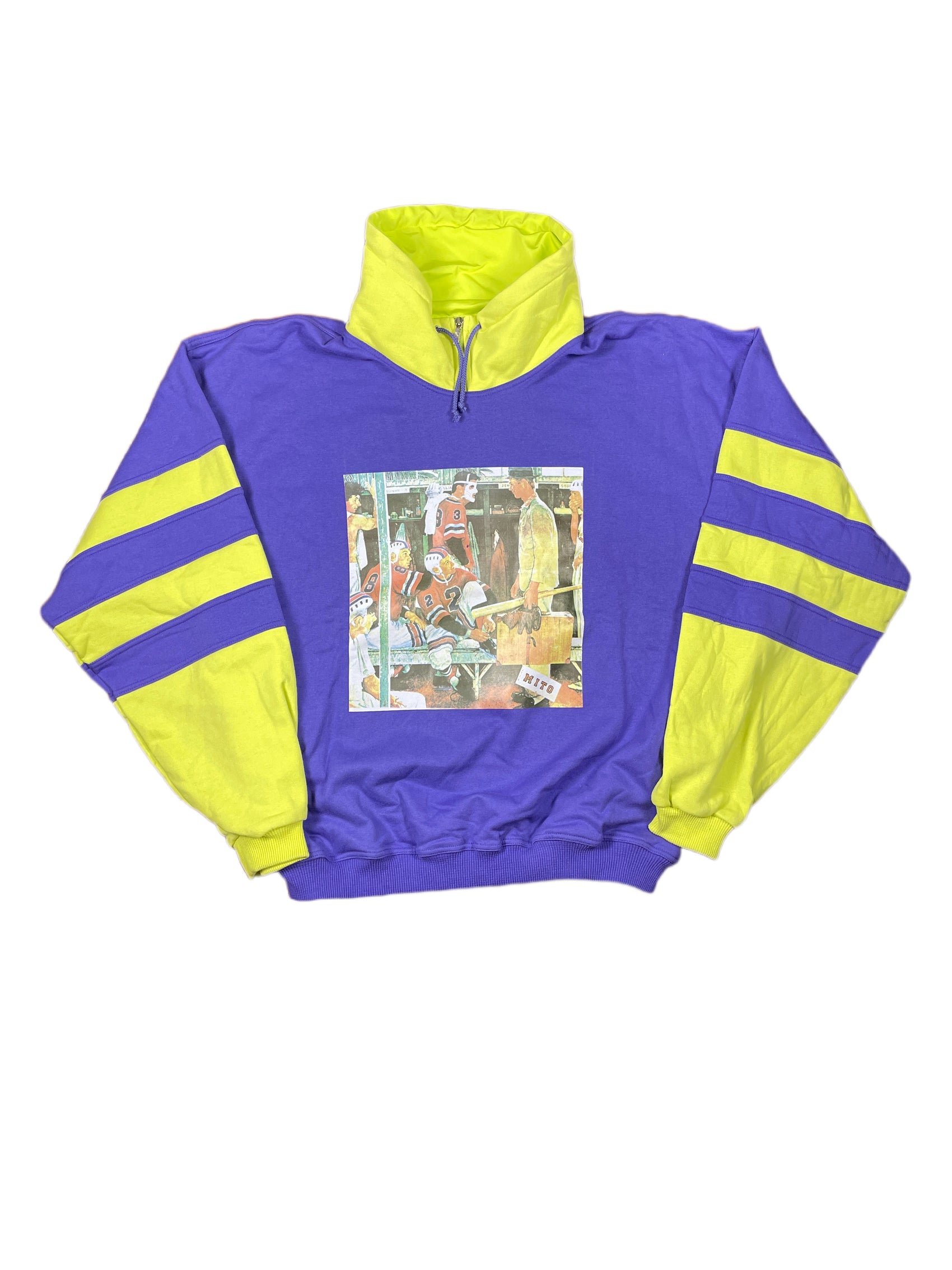 Vintage Mito Sweatshirt Green Purple - L/XL