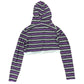 Y2k BbG Long Sleeve Top with Hood Purple Black - XL