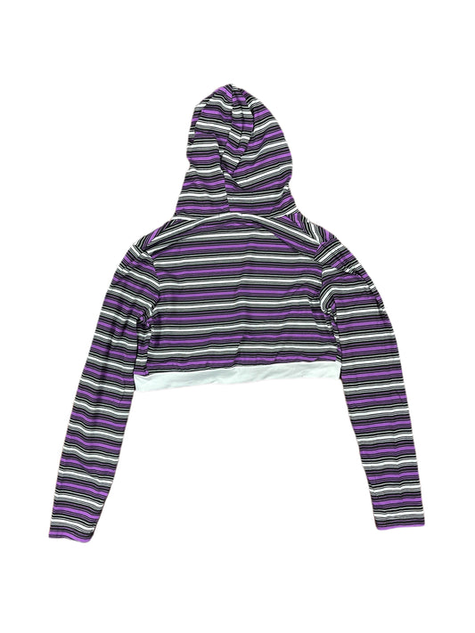 Y2k BbG Long Sleeve Top with Hood Purple Black - XL