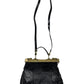 Vintage 70s Leather Shoulder Bag Black
