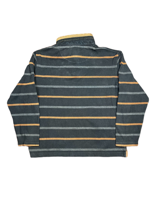 Vintage At Company Zip Sweatshirt Striped Black Multicolor - L