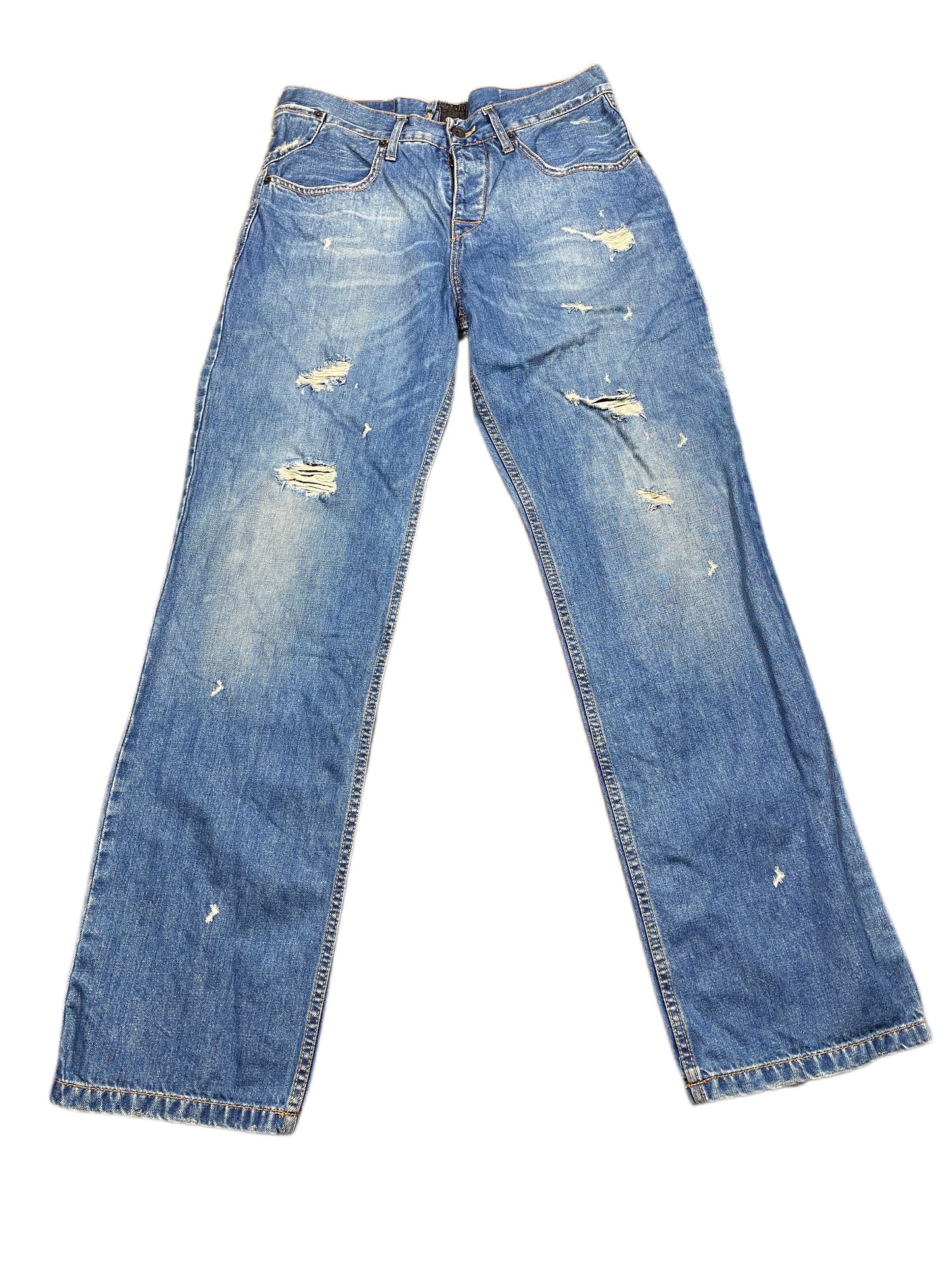 Y2k Sicko19 Bootcut Denim Pants Blue - M