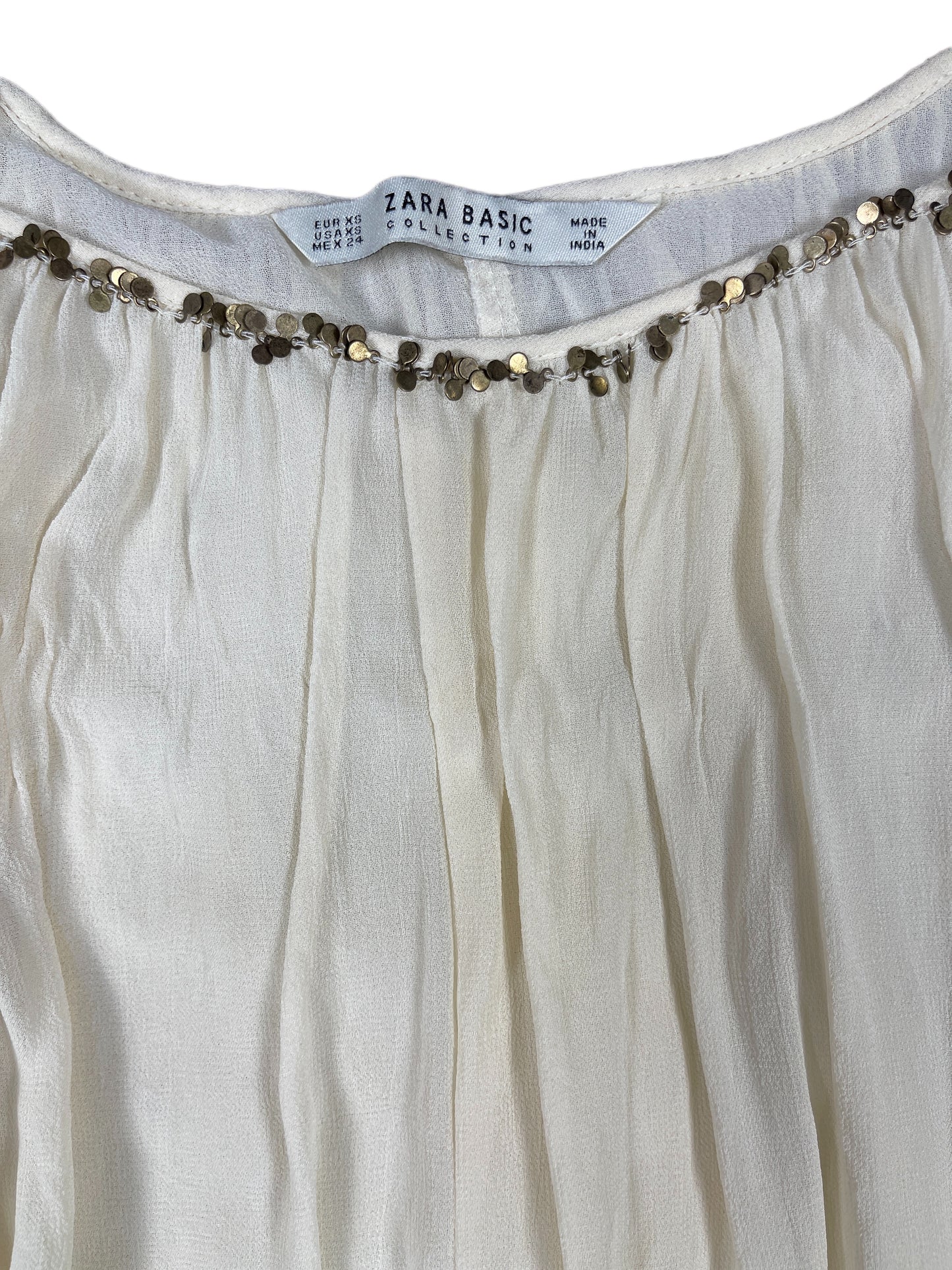 Zara Sleeveless Top Cream - XS