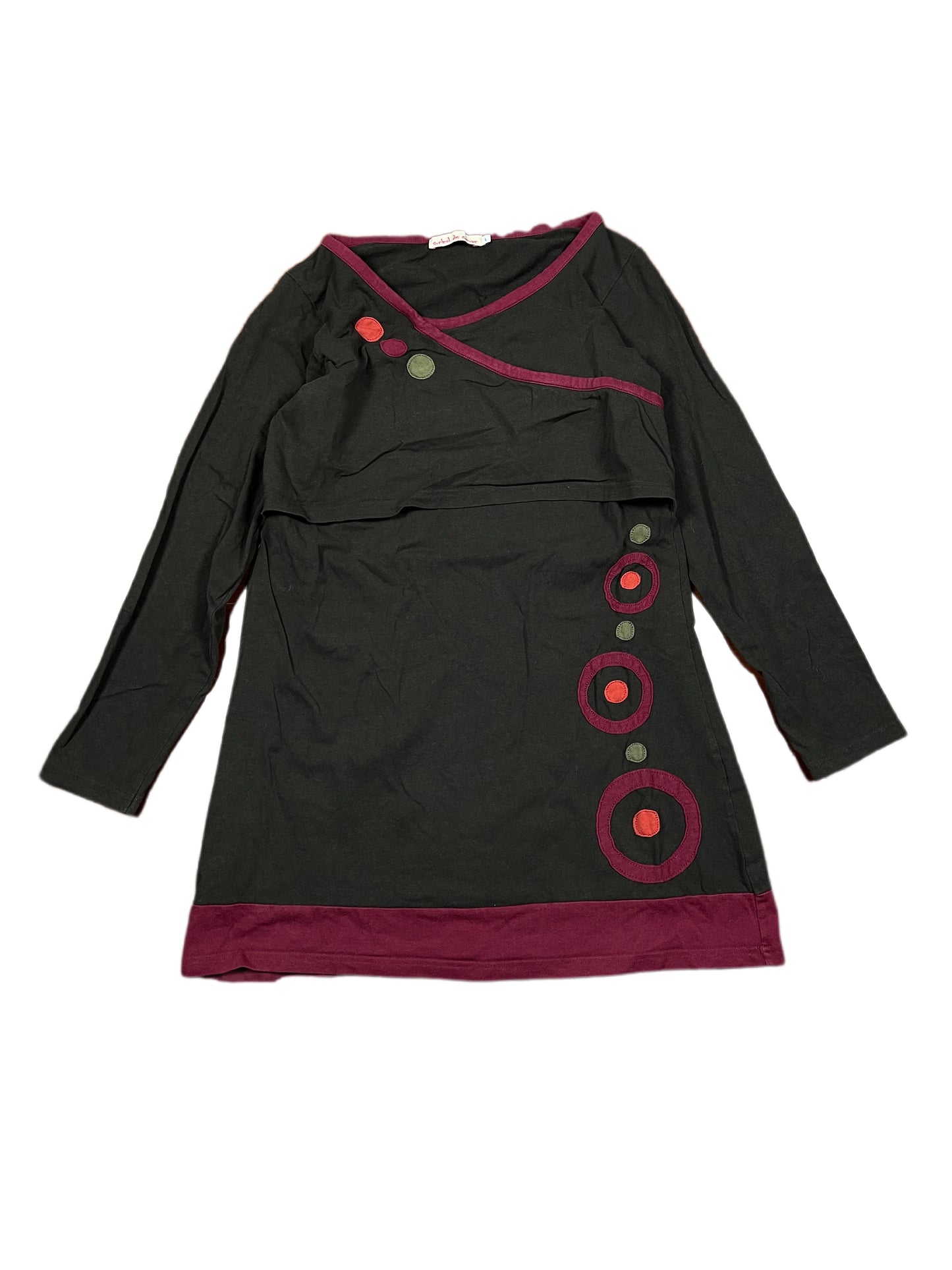 Y2k Arbol de Amor Long Sleeve Dress Brown - L